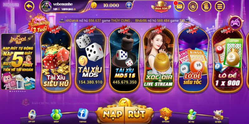 Code Nohu52: Khuyến Mãi Hấp Dẫn, Nhận Quà Liền Tay 3 Nohu52 cung cấp đa dạng các sản phẩm game
