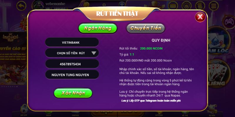 Nohu52 có rút được tiền không? Cách tiến hành giao dịch 2 Hướng dẫn cách rút tiền chuẩn tại Nohu52